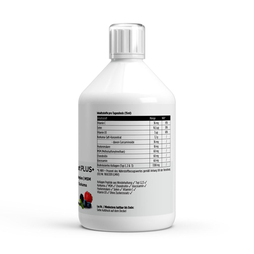 Kollagen Support PLUS+ Shots (1500 DA) - Wild Berry - 500ml